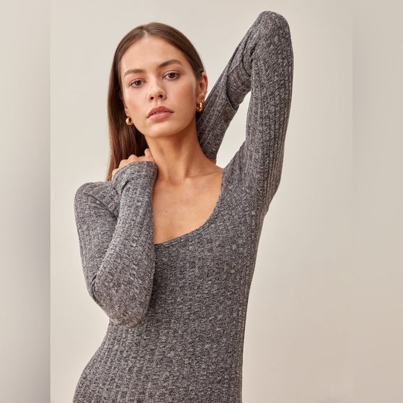 NWOT REFORMATION Lemon Dress - Heathered Cinnamon - Picture 14 of 16